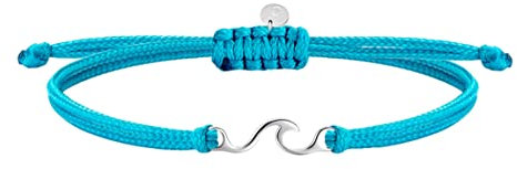 SAILBRACE Armband aqua blue LAGOON WAVE silber
