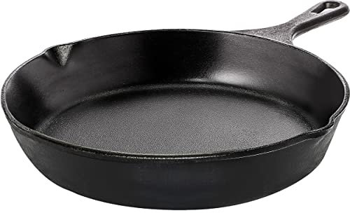 Utopia Kitchen Saute Frying Pan 8 Inch, Cast Iron Chefs Pan, Pre Seasoned Cast iron Skillet, Safe Grill Cookware for Indoor & Outdoor Use, Black