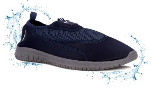 Nautica Wasserschuhe für Damen und Herren, schnelltrocknend, rutschfest, bequem, Barfußschuhe für Strand, Schwimmen, Surfen, Pool, Boot, Marineblau Anthrazit-Marco, 14 Women/13 Men