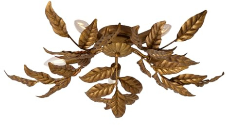 Qazqa Vintage Deckenleuchte, Deckenlampe - Linden - Gold, 5-flammig, 70cm, Ideal als Flur, Schlafzimmerlampe und Wohnzimmerlampe
