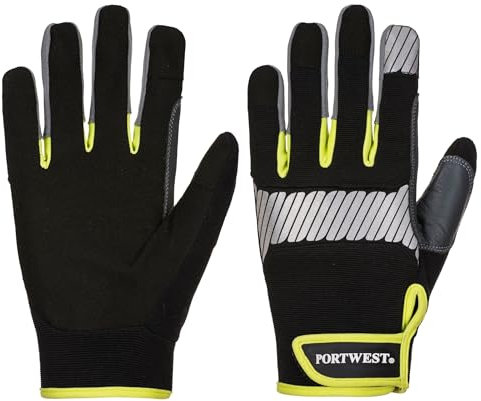 Portwest A770 PW3 Mechanic 80 Reflective Utility Glove Faux Leather