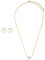 Heideman Set Fabien Halskette und Ohrstecker aus Edelstahl gold farbend poliert Kette und Ohrringe für Frauen mit Perle weiss vergoldet