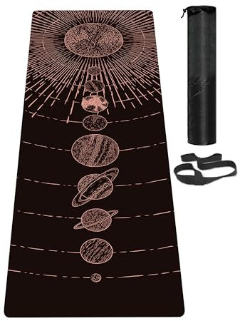 LaiEr Yogamatte, rutschfeste, Trainingsmatte mit Tragegurt, dicke Übungs- und Trainingsmatte für Yoga, Pilates und Fitness (183 cm x 61 cm x 6 mm)