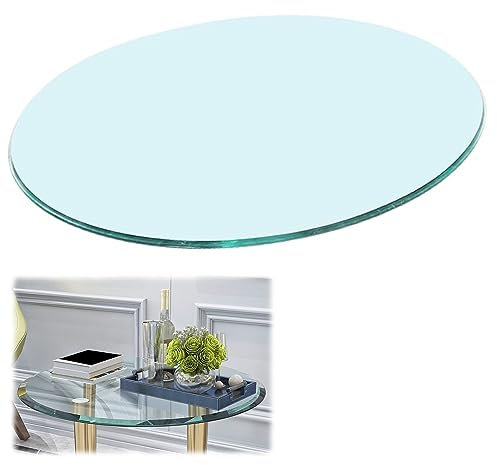 SAGIDAR Rund Tischplatte Glasplatte, Gehärtetes Glass Scheibe, Sicherheitsglas Klarglas, Klare runde Glasplatte, Glass-Tischplatte, runder esstisch, 45CM 58CM 70CM 85CM 96CM