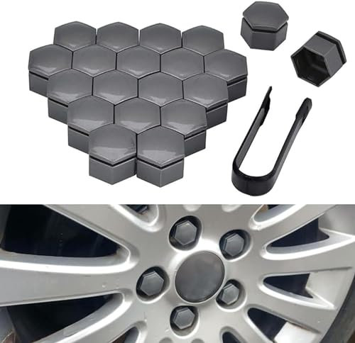 RAZZAI Auto Radschraubenkappen für Hyundai Accent,Radbolzen Radschrauben Kappen Radmuttern Nut Abdeckkappe Schraubenabdeckung Diebstahlschutzkappe Zubehör,C-Grey-19mm
