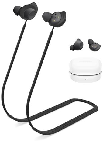 for Galaxy Buds FE Strap, Soft Silicone Special Anti-Skid Design Sports Anti Lost Headphones Lanyard Accessories ONLY Compatible with Samsung Galaxy Buds FE Earbuds Neck Rope Cord(Black)