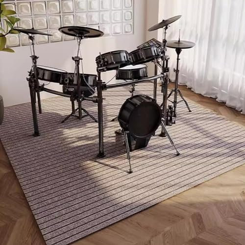 PPGE HOME Schlagzeugteppich, Schallschutz Teppichmatte, Klavier Antivibrationsmat, rutschfeste Schallschutzmatte Trommelmatte, Instrumente Teppich(Size:120×160cm,Color:Braun)