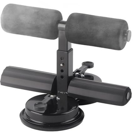 Alomejor Sit-Up-Bar, Stabiler Doppel-Saugnapf für Ganzkörpertraining, DREI Höhenverstellungen für Fitnesstraining der Bauchmuskulatur (Black)
