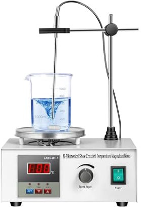 HotcoS Placa calefactora con agitador magnético, agitador Digital con Placa calefactora, agitador magnético con Pantalla Digital LED Placa calefactora de Laboratorio Regulación Continua de Velocidad