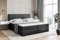 ALTDECOR Boxspringbett mit Matratze und Lattenrost, Boxbett, Topper, Polsterbett mit Bettkasten, Bett mit Stauraum H4-Matratze, Doppelbett, Springboxbett - Edita - 180x200 - Schwarz Kunstleder
