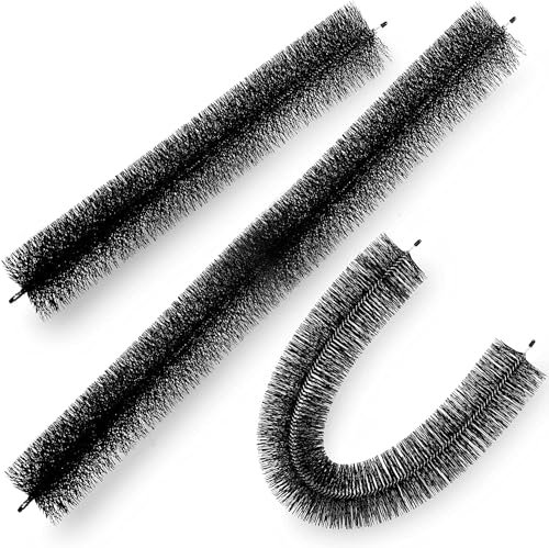VEVOR TGMS5X15IN Diametro di 10 cm, Adatta 12 cm, Spazzola per grondaia in Filo di Acciaio zincato, Senza Attrezzi, Protezione per Foglie Fai da Te per Tenere Fuori i detriti, Nero