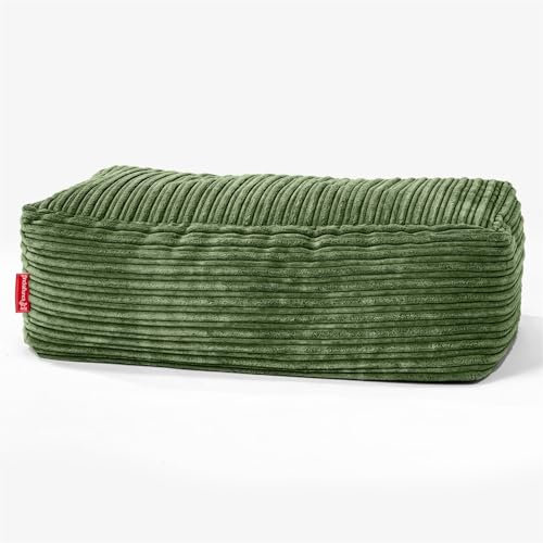 Lounge Pug Groß Fußhocker Pouf, Nadelwaldgrün Cordstoff, Sitzpouf, Pouf Sitzsack Hocker Wohnzimmer