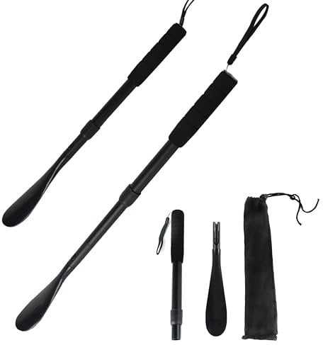 EASACE Schuhlöffel für Herren, Damen, Kinder, Senioren,Schuhanzieher mit langem Griff, 31,5 cm, verstellbare Länge, tragbarer Schuhanzieher mit langem Griff für Männer und Frauen