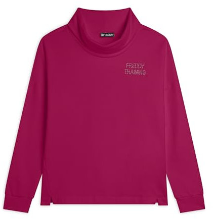 FREDDY - Felpa Donna Comfort Fit con Collo A Tubo, Donna, Viola, Large