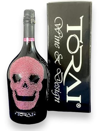 Spumante rosè extra dry, bottiglia gioiello decorata con 683 cristalli, uve Glera, Pinot nero e Raboso, perlage fine e persistente, profumo fruttato, sapore fresco e aromatico, scatola regalo.