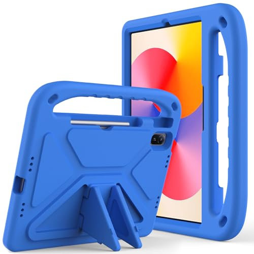 Funda para tablet Huawei MatePad de 11 pulgadas (2023 2021) para niños, ligera, a prueba de golpes, con asa, soporte, color azul