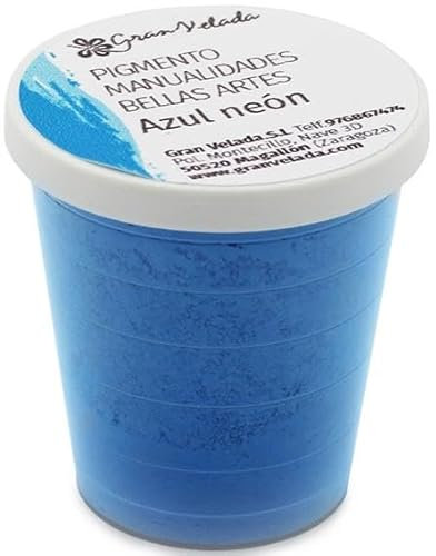 Pigmento Azul Neón en Polvo para Manualidades y Bellas Artes | Crea Colores Llamativos | Ideal para DIY | Alta Concentración y Durabilidad | Fácil de Usar y Económico | 500 cc