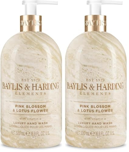 Baylis & Harding Elements 500ml Hand Wash - Pink Blossom & Lotus Flower (Pack of 2)