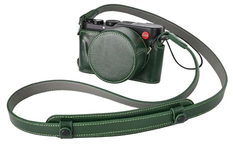 Rieibi Handmade Genuine Leather Camera Case Kit for Leica D-LUX8 Camera case,Half Case for Leica DLUX8 Case with Front Lens Cap and Shoulder Strap