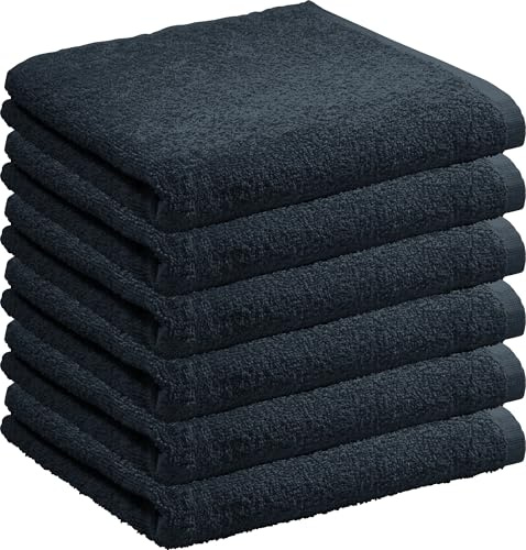 REDBEST Handtuch Oceanside 6er-Pack Leichtfrottier schwarz Größe 50x80 cm