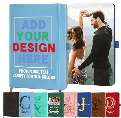 Rmaphy Notizbuch Personalisiert Individuelle Notizbücher Tagebuch mit Namen Text Foto Personalisiertes Geschenk für Business Frauen Männer Business Studenten Lehrer