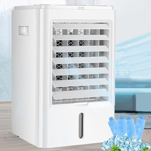 Condizionatore Portatile Per Auto, Mini Raffrescatore Evaporativo, Ventilatore Oscillante Silenzioso 4 In 1 A 60° Con Telecomando, 4 Pacchi Di Ghiaccio, Telecomando, Per Camper, SUV,12V