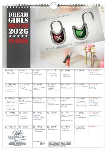 Sexy Dreamgirls Heels Legs Beine Füße Girls Planer DIN A3 Kalender für 2026 Erotik - Inhalt: 1x Kalender 1x Weihnachtsanhänger 1x Grußanhänger (3 Teile)