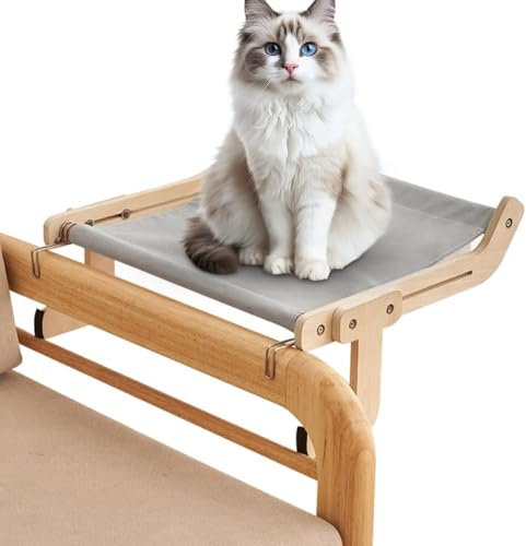 Katzen Hängematte für Fenster, Schublade Sitzstange für Katze, Holz Katze Fenster Sitzstangen Katzenhängematte Katzenbett für Bettkante Katzen Balkon Hängematte Bett