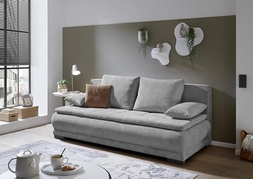 Liam Schlafsofa in grau – Modernes Design mit Bonell-Federkern, Bettkasten & Schlaffunktion für höchsten Komfort im Wohn- und Gästebereich