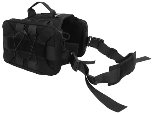 GLEAVI Hundesatteltasche mit Seitentaschen für Wanderungen Leichtes Nylon-Geschirr für Mittelgroße und Große Jagdhunde mit Verstellbarem Design und Trainingszubehör für Outdoor-aktivitäte