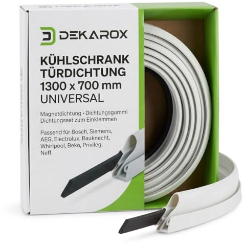 DEKAROX Junta universal para puerta de frigorífico 1300x700mm – Junta magnética para atornillar para Bosch, Siemens, AEG, Electrolux, Bauknecht, Beko, Neff