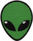 Aufnäher Alien Head 5 x 6 cm