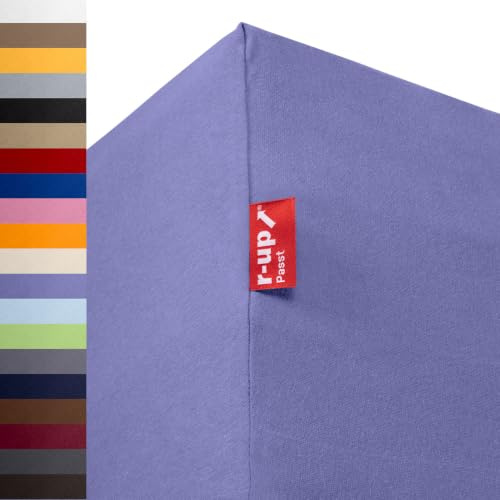 r-up Passt Spannbettaken 140x200-160x200 lila | 100% Baumwolle, 130g/m² Tuchgewicht, bis 35cm Höhe, viele Farben, OEKO-TEX, stressfrei auch für hohe Matratzen