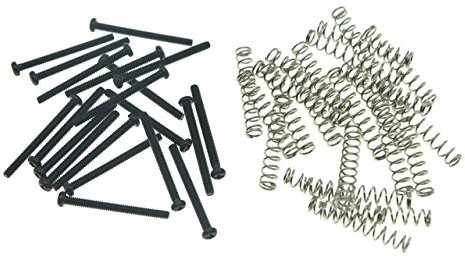 Dopro Lot de 20 vis de micro Humbucker à filetage impérial pour guitare Humbucker avec ressorts Compatible avec EMG/Seymour Duncan/Dimarzio Noir