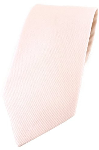 TigerTie Designer Krawatte in zartrosa Uni - 100% Baumwolle - Krawattenbreite 8 cm