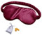OLESILK 100% Seide Schlafmaske Augenmaske Reise Schlafbrille Unisex Set mit Ohrstöpseln und Aufbewahrungsbeutel, Weinrot
