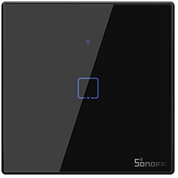 SONOFF T3EU1C Intelligenter kabelloser HF-WLAN-Wandlichtsteuerschalter, 1-Kanal Schalter vom 86er Typ für Automatisierungslösungen in der intelligenten Haustechnik, funktioniert mit Alexa, Google Home