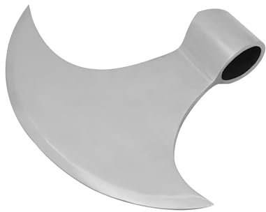 Mythrojan Viking Axe Head Medieval Axe Head with Highly Polished Carbon Steel Axe Head for Historical Reenactments, Renaissance Costumes, LARP, SCA - 9 inch, Silver