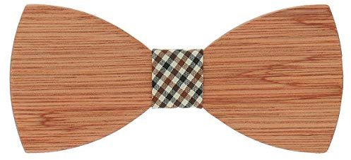 SHIPITNOW HölzFliege Herren Karierter Stoff - Fliege Holz Männer - Fest, Ehe, Hochzeit
