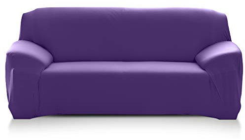 PETCUTE Sofabezüge Stretch Sofaschutz elastisch L-Form Sofa bezug ecksofa Sofabezug Sofaüberwürfe für L-Form Sofa Lila 3 Sitzer
