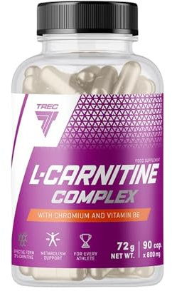 Trec Nutrition L-Carnitine Complex | Reduzierung des Fettgewebes | Fatburner | Gewichtsverlust | Schlankheitspillen | Verwandle Fett in Energie (90 Kapseln)