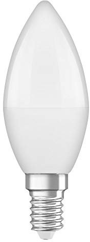OSRAM LED Lampe mit E14 Sockel, Warmweiss (2700K), Kerzenform, 3.3W, Ersatz für 25W-Glühbirne, matt, LED STAR CLASSIC B, Warmweiß