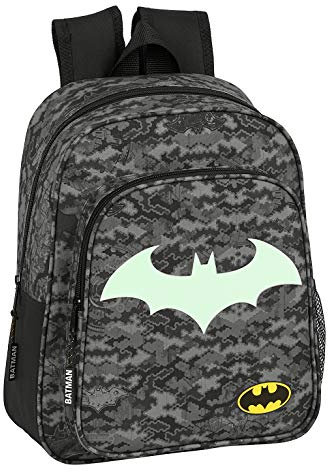 Safta Batman, Mochila Unisex Niños, Gris/negro, 270x100x330 Mm