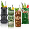 Lot de 4 tasses à cocktail Tiki – Tasses hawaïennes en céramique – Verres à cocktail exotiques mignons Tiki Bar professionnel Hawaiian Party Barware TKSET0012 (lot de 4)