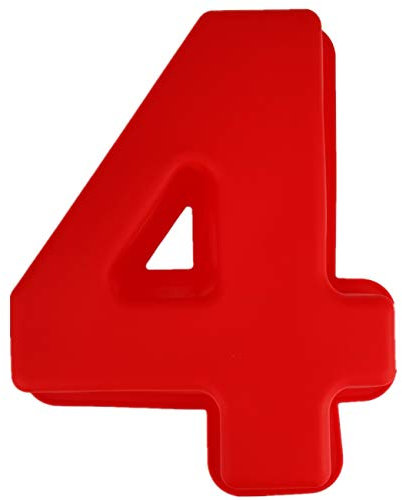 Eidoct 10 inch 3D Large Silicone Number Cake Moulds, DIY Baking Cake Mold, Birthday and Wedding Anniversary Day Silicone Baking Pans, Number (4)