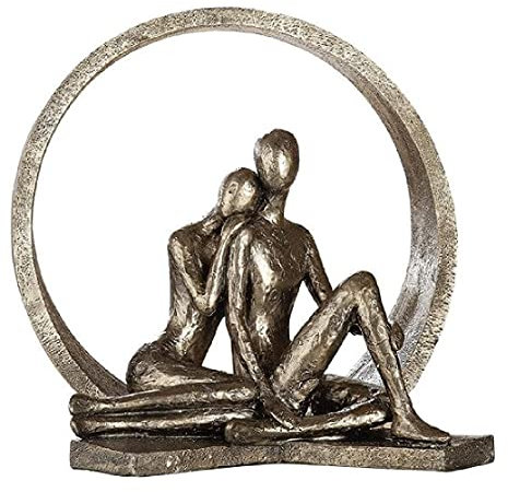 Gilde Skulptur Dekofigur Vertrautheit 30x33 cm Figur Bronze-Gold