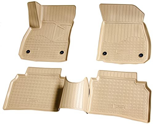 Recambo 3D Gummi Fußmatten kompatibel für OPEL Insignia B | BJ ab 2017> | Auto Gummimatten | Passgenau | mit Rand | beige