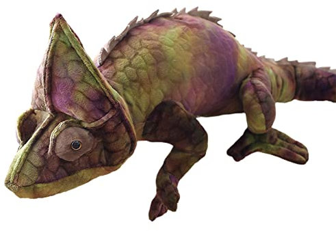 Bodhi2000 Plüschtiere, weiche Plüschpuppe, simuliert, fein genäht, PP-Baumwolle, Chamäleon, Plüschtier, Puppe, Heimdekoration, Plushie, Geschenke für Jungen, Mädchen, Kinder, Hellbraun, 70 cm