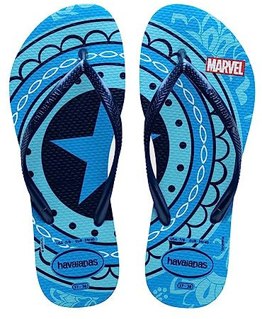 Havaianas – Slim Marvel, bequeme, langlebige und leichte Badelatschen, Design mit Marvel-Superhelden, rutschfeste Sohle, Damen