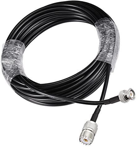 Eightwood UHF Female SO239 to BNC Male Antenna Extension Cable RG58 16.4 Feet for CB Amateur Two-Way Ham Radio Antenna Analyzer Radio Scanner SWR Meter